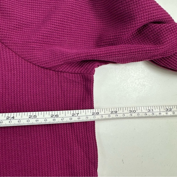 Woman Within Embroidered Top Blouse Size 2X 26/28 Pink Waffle Knit Long Sleeve - Picture 5 of 8
